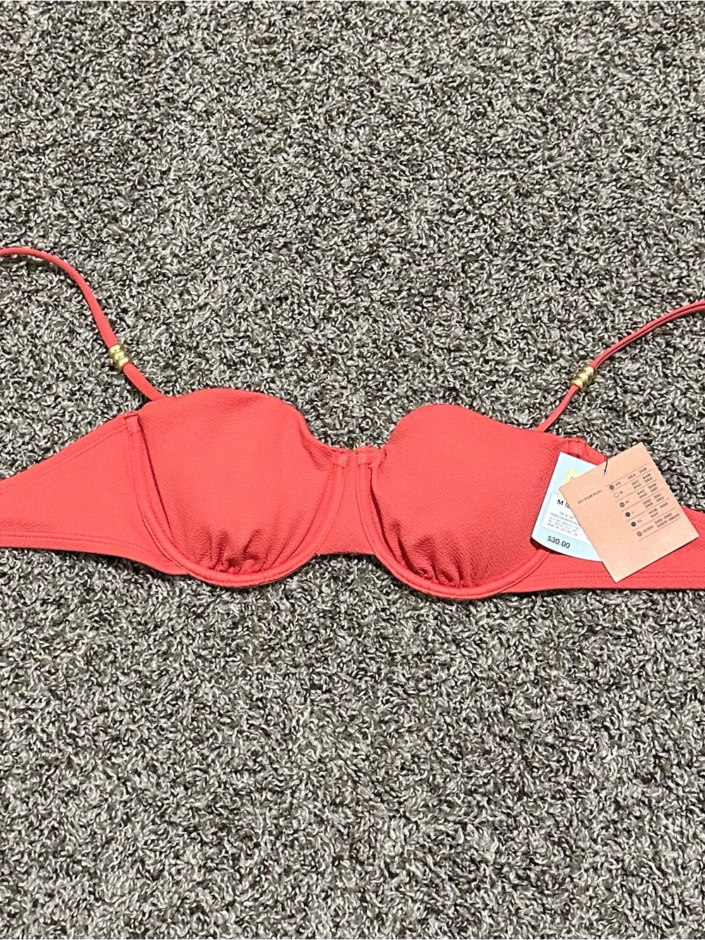 Target Coral Red Underwire Bikini Top